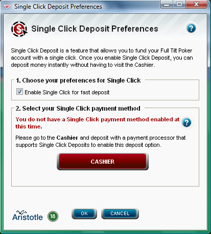 Single Click Deposit Button